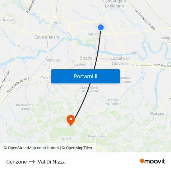 Genzone to Val Di Nizza map