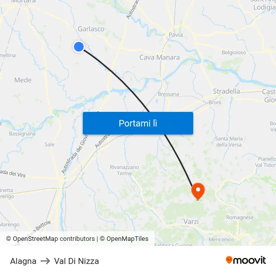 Alagna to Val Di Nizza map