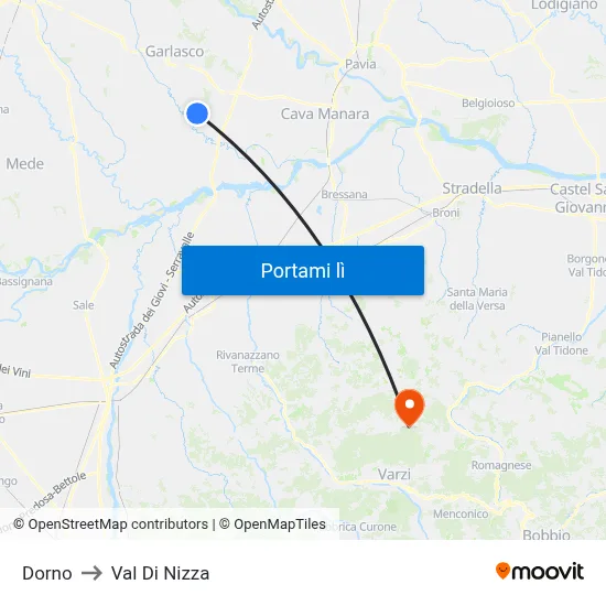 Dorno to Val Di Nizza map