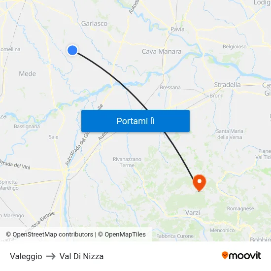 Valeggio to Val Di Nizza map
