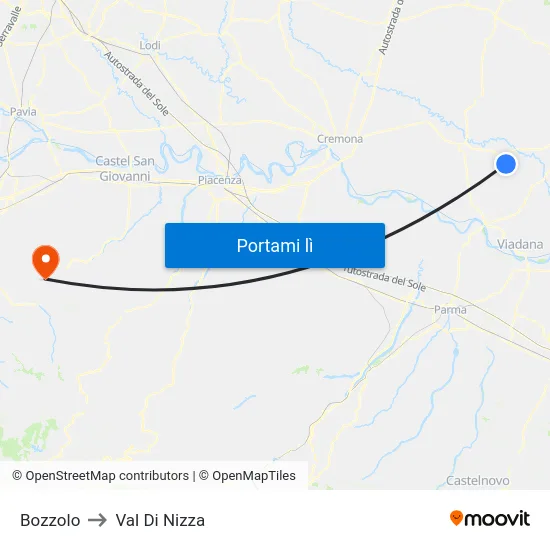 Bozzolo to Val Di Nizza map