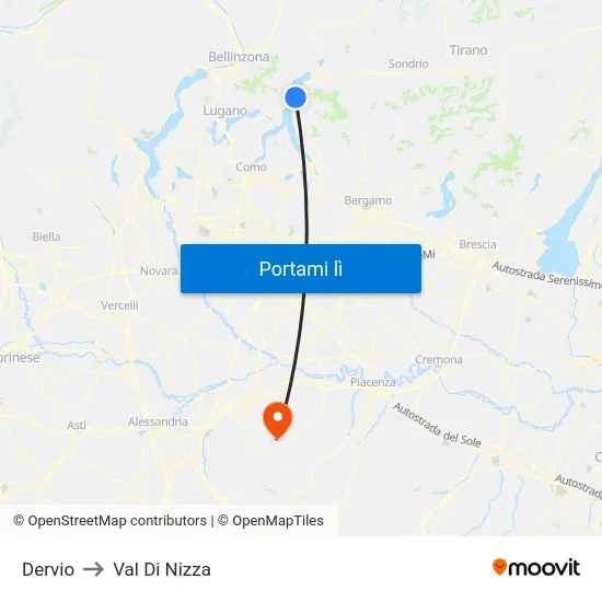 Dervio to Val Di Nizza map