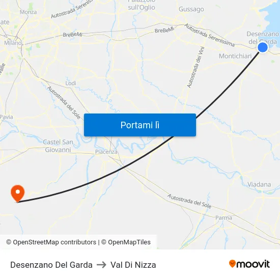 Desenzano Del Garda to Val Di Nizza map