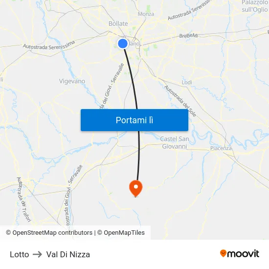 Lotto to Val Di Nizza map