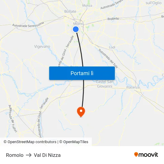 Romolo to Val Di Nizza map