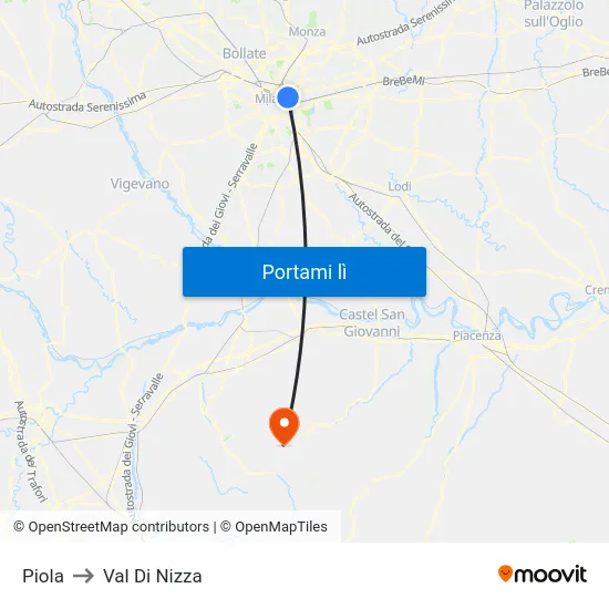 Piola to Val Di Nizza map