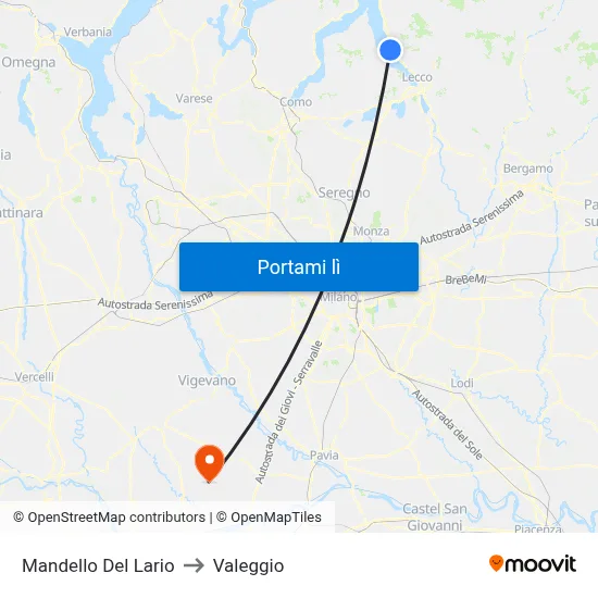 Mandello Del Lario to Valeggio map