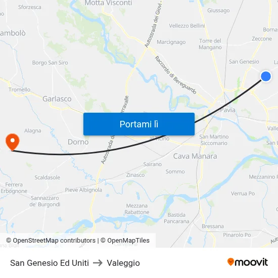 San Genesio Ed Uniti to Valeggio map