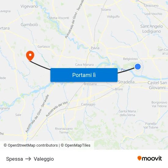 Spessa to Valeggio map