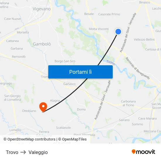Trovo to Valeggio map