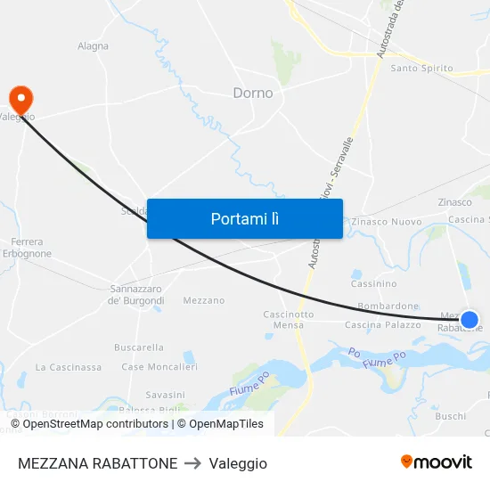MEZZANA RABATTONE to Valeggio map