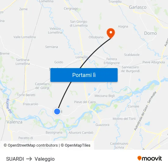 SUARDI to Valeggio map
