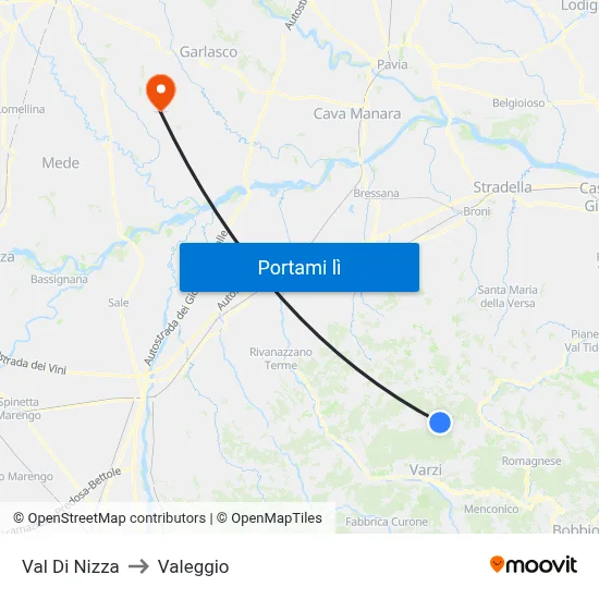 Val Di Nizza to Valeggio map