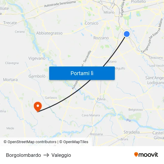 Borgolombardo to Valeggio map