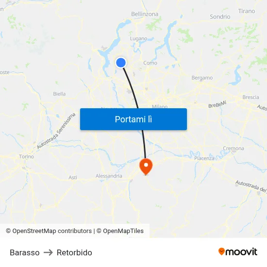Barasso to Retorbido map