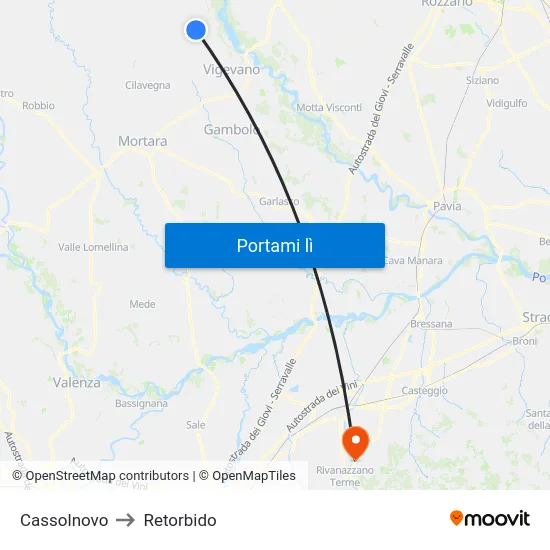 Cassolnovo to Retorbido map