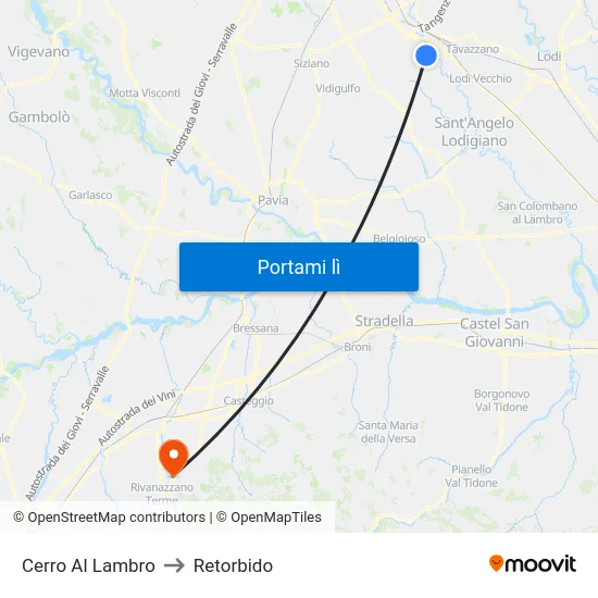 Cerro Al Lambro to Retorbido map