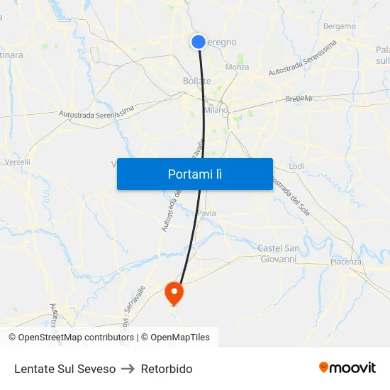Lentate Sul Seveso to Retorbido map