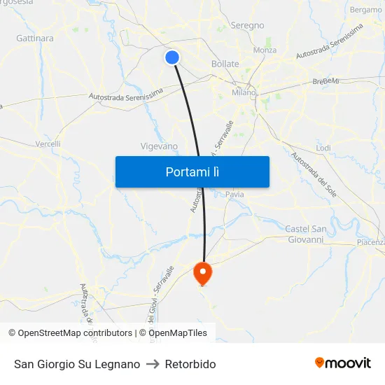 San Giorgio Su Legnano to Retorbido map