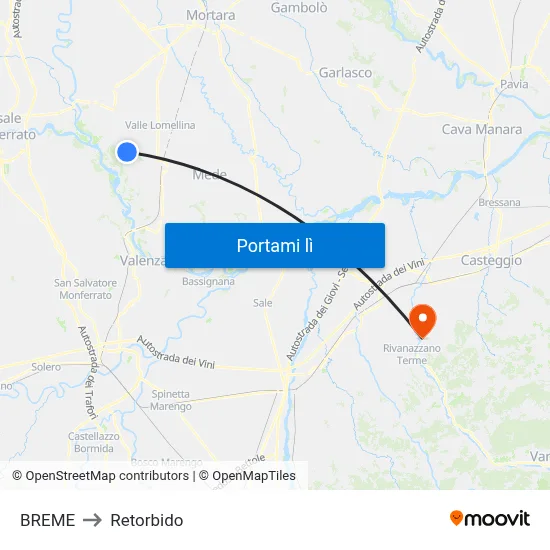 BREME to Retorbido map