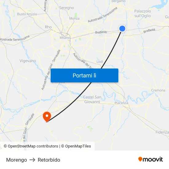 Morengo to Retorbido map