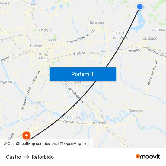 Castro to Retorbido map