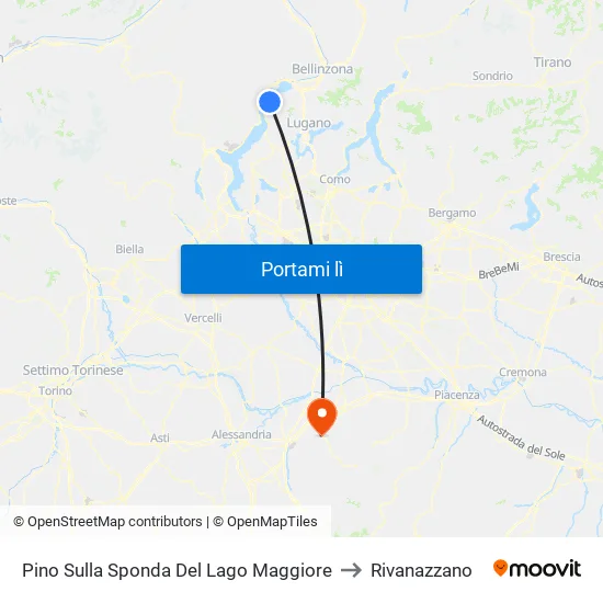 Pino Sulla Sponda Del Lago Maggiore to Rivanazzano map