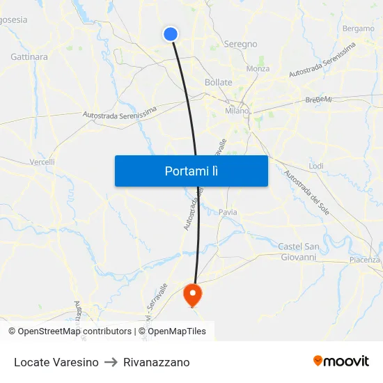 Locate Varesino to Rivanazzano map