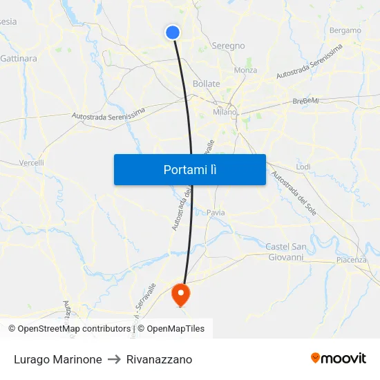 Lurago Marinone to Rivanazzano map