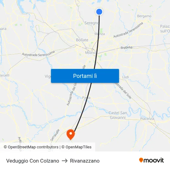 Veduggio Con Colzano to Rivanazzano map