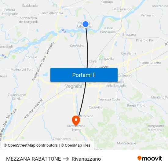 MEZZANA RABATTONE to Rivanazzano map
