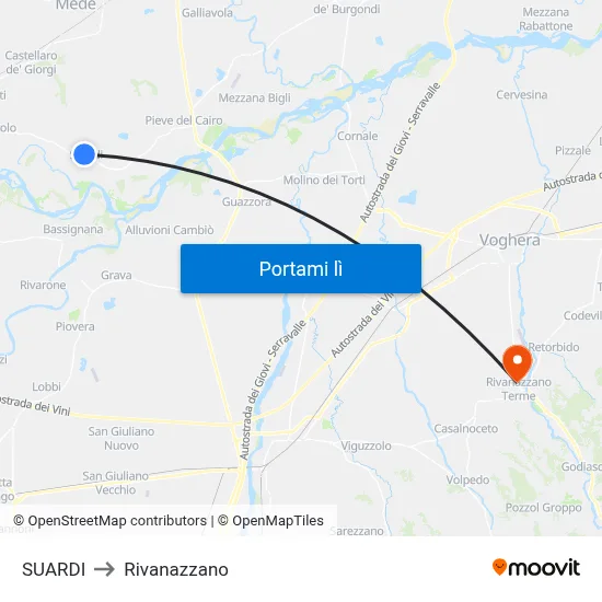SUARDI to Rivanazzano map