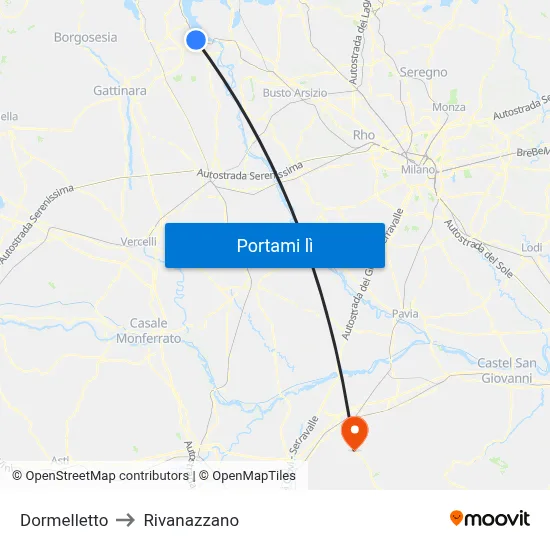 Dormelletto to Rivanazzano map