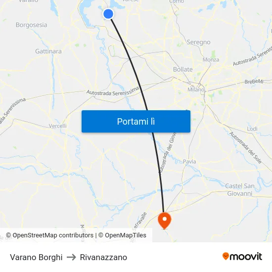 Varano Borghi to Rivanazzano map