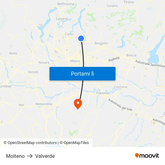 Molteno to Valverde map