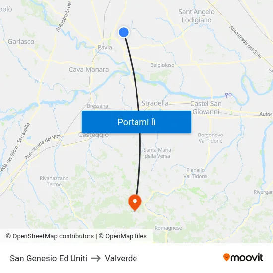 San Genesio Ed Uniti to Valverde map