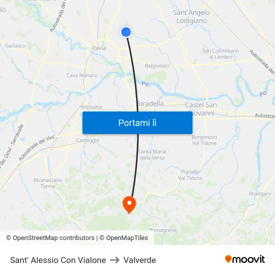Sant' Alessio Con Vialone to Valverde map