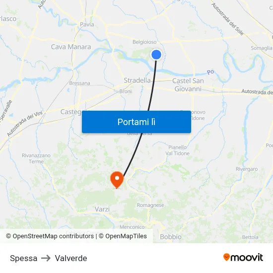 Spessa to Valverde map