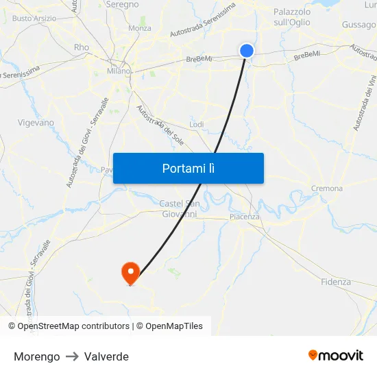 Morengo to Valverde map