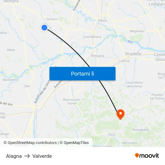 Alagna to Valverde map