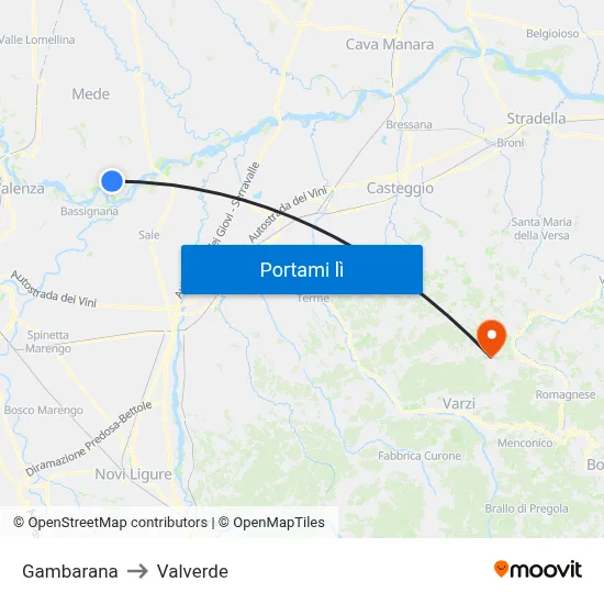 Gambarana to Valverde map