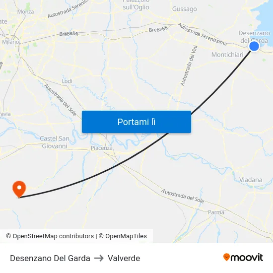 Desenzano Del Garda to Valverde map