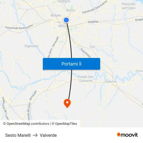 Sesto Marelli to Valverde map