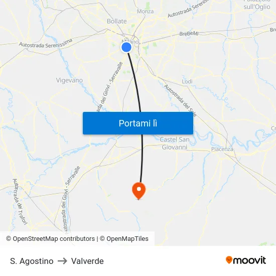S. Agostino to Valverde map