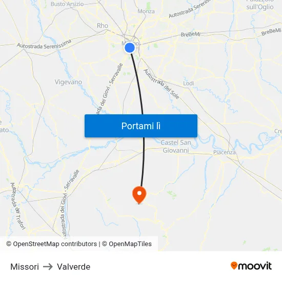 Missori to Valverde map