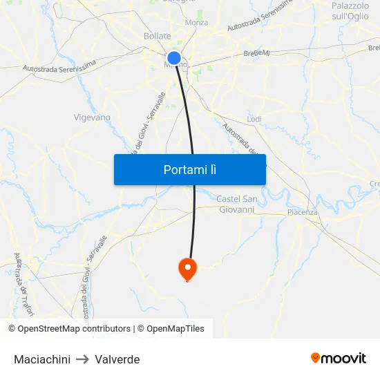 Maciachini to Valverde map