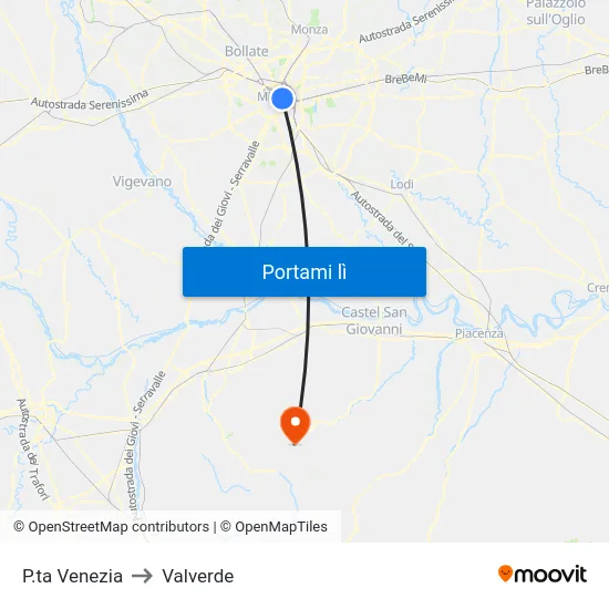 P.ta Venezia to Valverde map