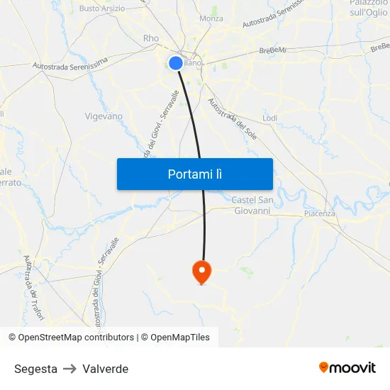Segesta to Valverde map