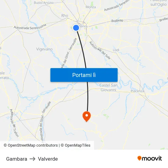 Gambara to Valverde map