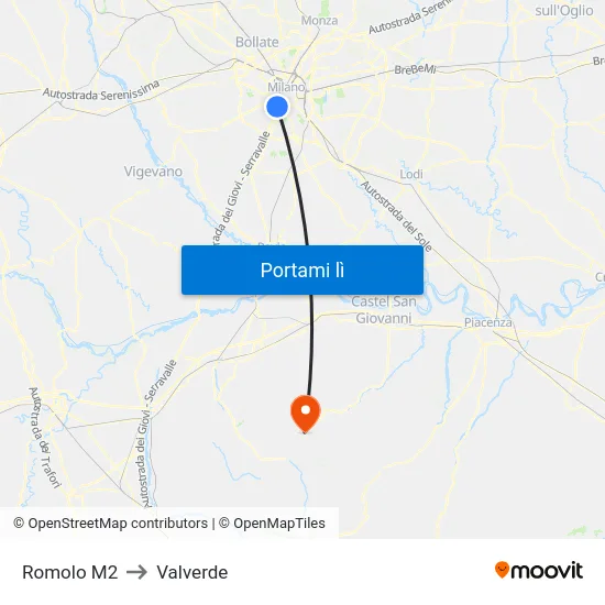 Romolo M2 to Valverde map